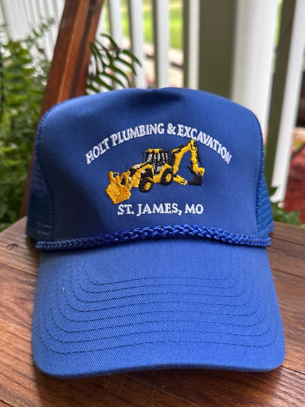 Holt Plumbing & Excavation Royal Blue Mesh Trucker Hat